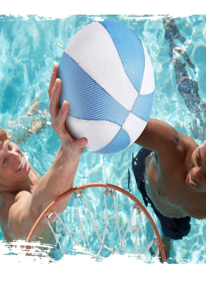Threan 8.5 Inch Pool Basketball with Grip Technology Waterproof Swimming Beach Water Basketball for Teens Adults Pool Party Game Outdoor and Indoor Poolside (Blue White) - Image 2