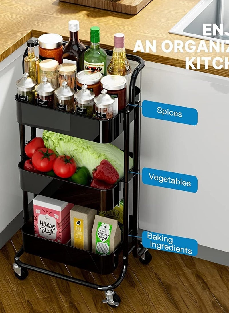 Prince Tier Utility Cart Rolling Storage Shelf - Image 2