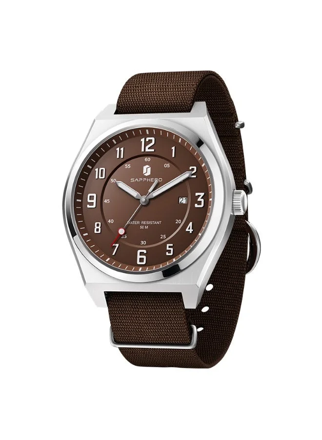Sapphero SAPPHERO Men's Watch Military Sports Watch 50M Water Resistant Luminous Pointer 3 O'Clock Date Window Durable Adjustable Nylon Strap Casual Watch for Men