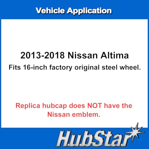 Hubstar Hubcap Replacement for Nissan Altima 2013-2018, 16-inch Premium Wheel Cover, Gloss Black, (1 Piece) - Image 5