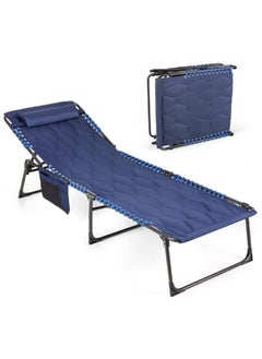 Rhyhorn Rhyhorn Lounge Chair Outdoor Oversize Folding Chaise Lounge with Adjustable Backrest Removable Pillow Portable Camping Cot Patio Poolside Beach Tanning Chair for Backyard RY04  - Image 1