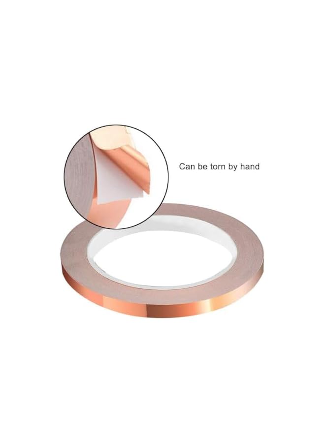 PROMASS promass 4 Sizes Copper Foil Tape(2pcs,5mm),Single-Sided Conductive Copper Tape with Adhesive for EMI Shielding,Slug Repellent,Paper Circuits,Electrical Repairs,Grounding(5mm,10mm,20mm,30mm) X 20m (5mm)  - Image 2