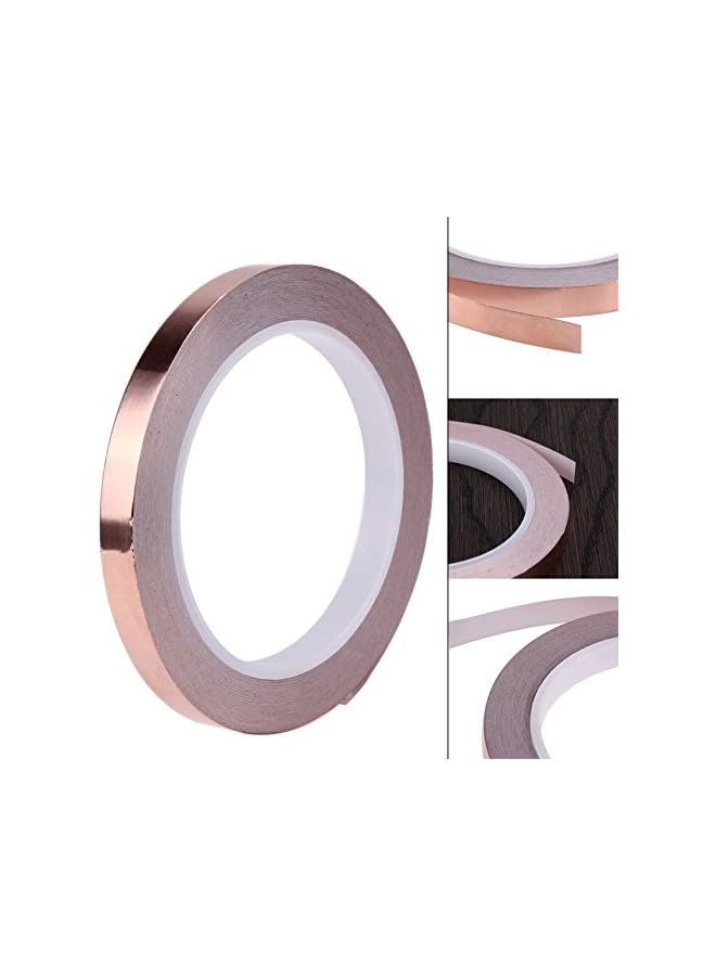 PROMASS promass 4 Sizes Copper Foil Tape(2pcs,5mm),Single-Sided Conductive Copper Tape with Adhesive for EMI Shielding,Slug Repellent,Paper Circuits,Electrical Repairs,Grounding(5mm,10mm,20mm,30mm) X 20m (5mm)  - Image 4