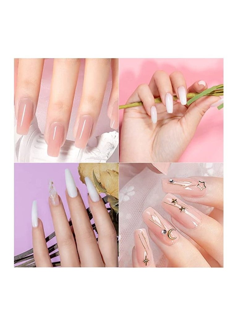 Rosalind Poly Nile Gel Soft Pink&White Extension Gel, ROSALIND 2 PCS 30ml White Poly Nail Gel kit Soft Pink Nail Builder for Nail Art Decoration, Nail Thickening Poly Nail Gel Tube Easy to DIY Use Need UV Lamp  - Image 3