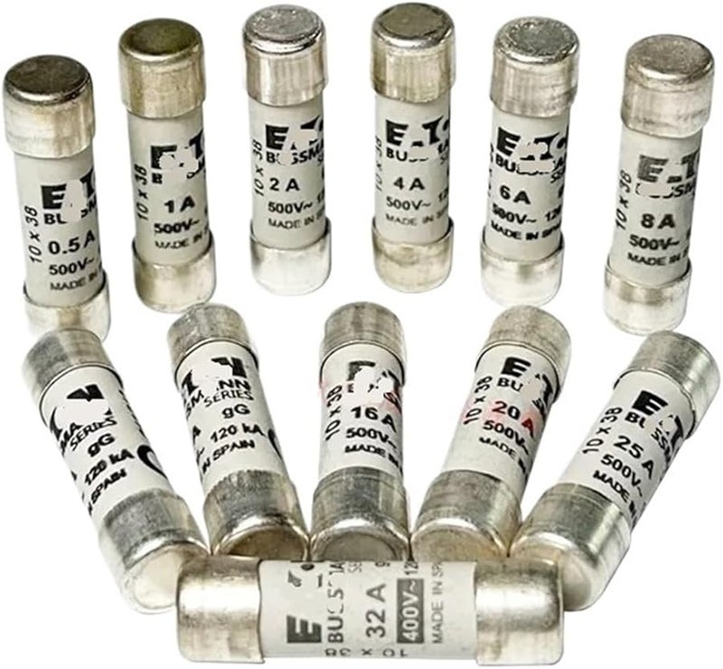 C10G0 5 0 5A فضة 10 قطع فيوز 10x38 مم 0 5A إلى 32A تشكيلة - Image 1