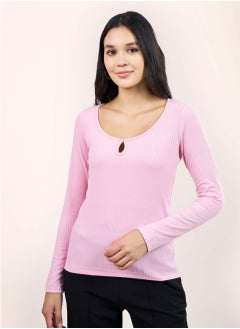 Salt Attire Chic Pink Scoop Neckline Top with Elegant Keyhole Detail and Full Length Sleeves in Regular Fit Perfect for Stylish Everyday Wear and Special Occasions - pzsku/ZE12ACF779F628CC69C90Z/45/_/1732174252/d430c04a-9548-4671-b82b-59036c1a0770