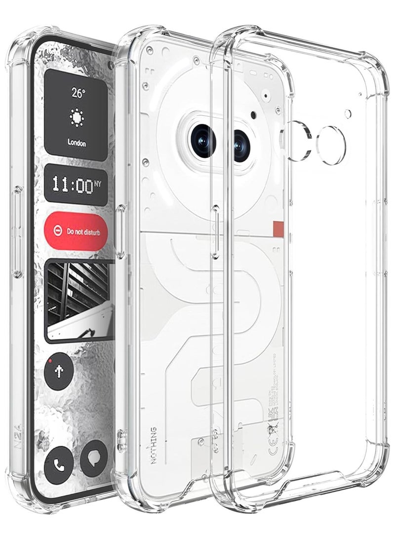 عام حافظة متوافقة مع لا شيء للهاتف 2 أمبير 2024 ، حافظة ظهر شفافة رفيعة للغاية + إطار من البولي يوريثان الحراري واقية وسادة هوائية مضادة للصدمات - Image 1