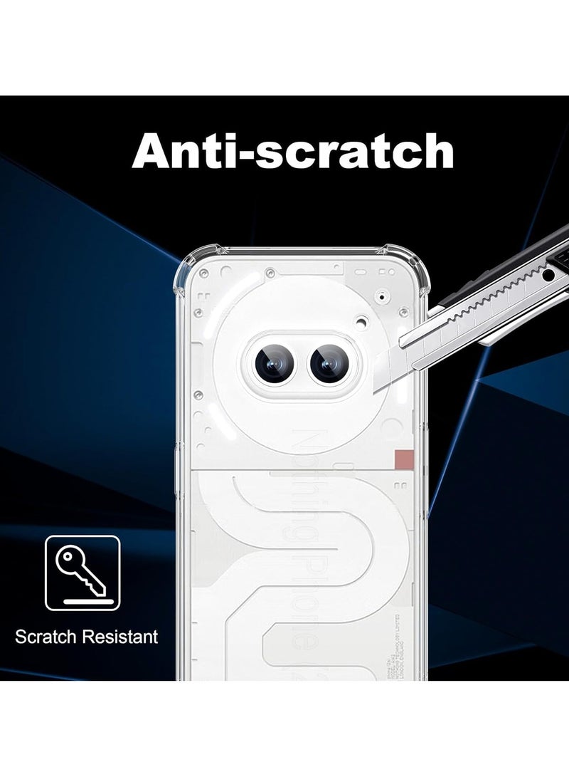 عام حافظة متوافقة مع لا شيء للهاتف 2 أمبير 2024 ، حافظة ظهر شفافة رفيعة للغاية + إطار من البولي يوريثان الحراري واقية وسادة هوائية مضادة للصدمات - Image 4