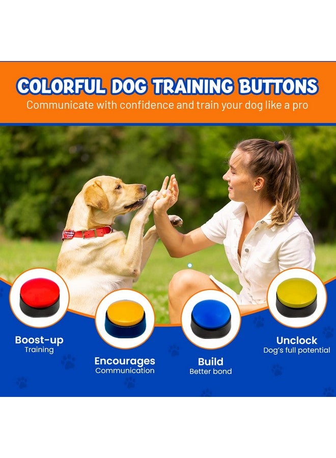 Generic 4 Color Voice Recording Button, Puppy Supplies Dog Training & Behavior aids Stuff Whistle Buttons for Communication Treat Pouches pet clicker Dogs Tools clickers Talking Button Set recordable - Image 2