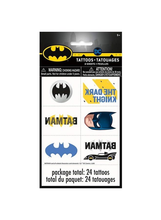Unique تاتو باتمان متعدد الألوان (عبوة من 24) - تاتو بتصاميم متنوعة هدايا حفلات للأطفال - Image 3