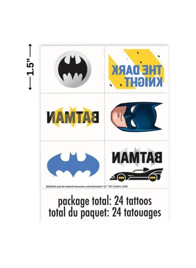 Unique تاتو باتمان متعدد الألوان (عبوة من 24) - تاتو بتصاميم متنوعة هدايا حفلات للأطفال - Image 2