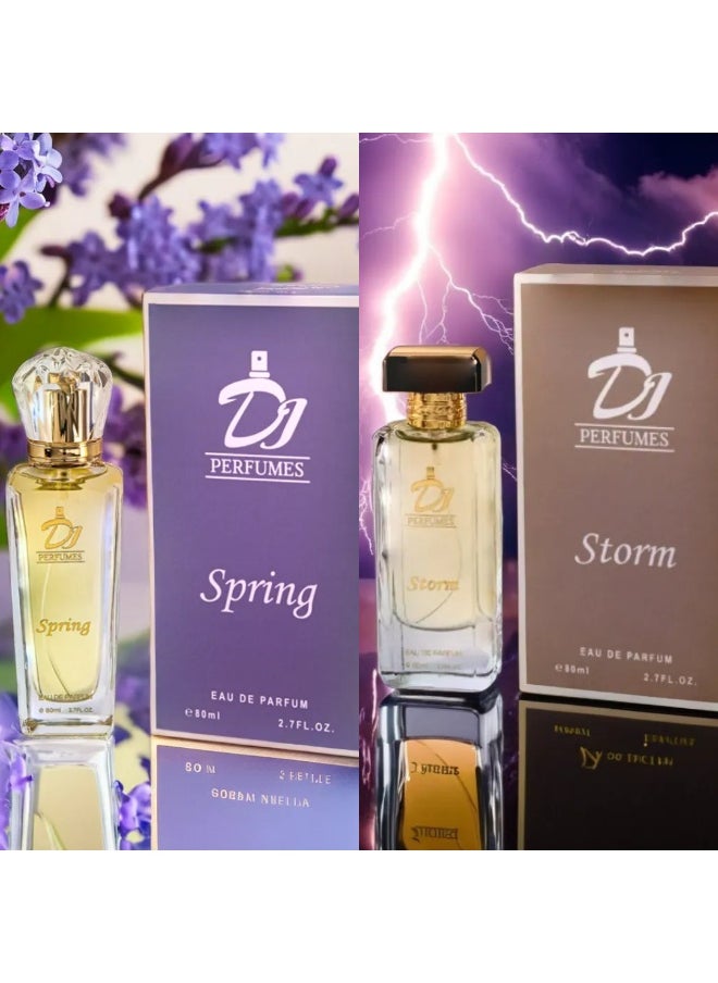 عطور دي جي دي جي سيف بيغ أو دو بارفان 80 مل، مجموعة من قطعتين للرجال والنساء (الربيع والعاصفة) 