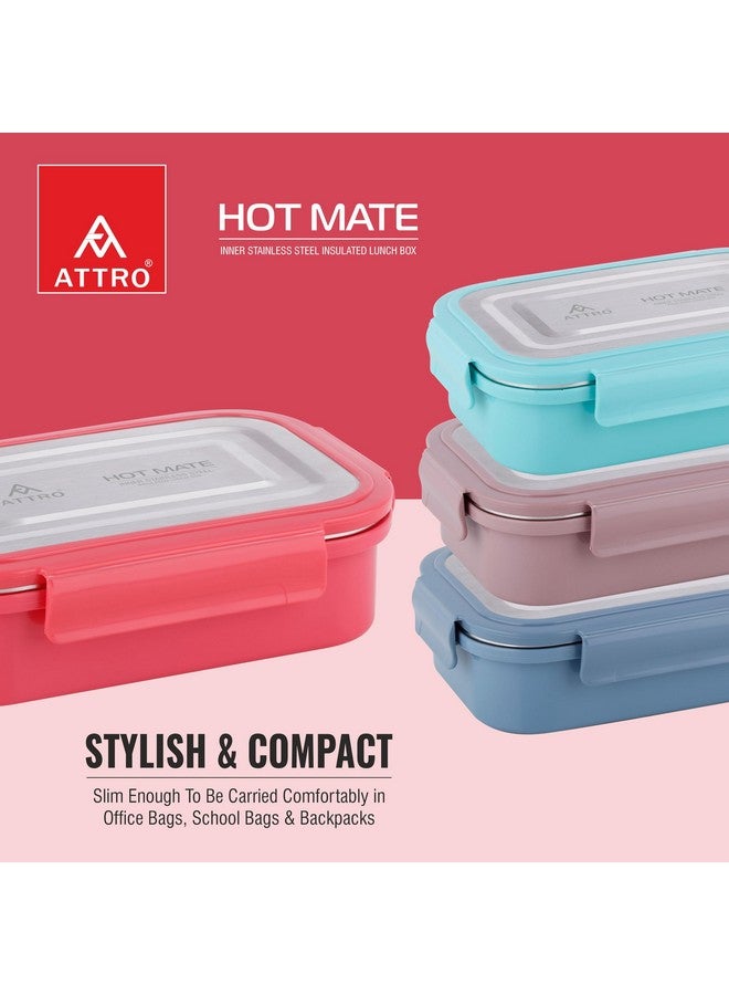 Attro Hotmate Stainless Steel Insulated Airtight Leak Proof Lunch Box Unbreakable Lid,Snacks Tiffin for Kids,Light Weight,Easy Clean for Office,School,Picnic&Travelling,800 Ml - Pastel Peach - Image 5