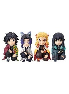 Trunkin Trunkin Demon Slayer Kimetsu no Yaiba Set of 4 Pcs The Hashira Mini Action Figure Set with Stand Action Figurine 6CM Weeb Manga Collectible  - Image 1