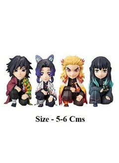 Trunkin Trunkin Demon Slayer Kimetsu no Yaiba Set of 4 Pcs The Hashira Mini Action Figure Set with Stand Action Figurine 6CM Weeb Manga Collectible  - Image 3