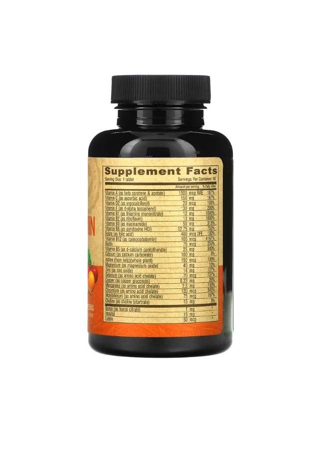 ديفا Vegan Multivitamin and Mineral Supplement with Greens Iron Free 90 Coated Tablets - Image 2