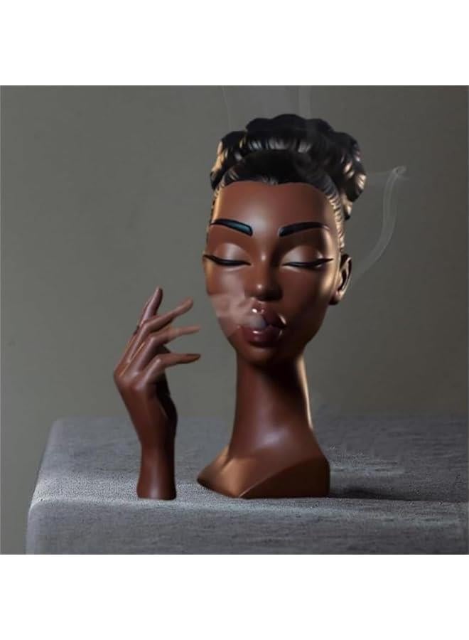 Incense Burner Head Black Women,Headscents Incense Holder Black Women,Headscents Black Women-Headscents Incense Holder Black Women Head,Premium Incense Burner for Home & Kitchen DéCor (A) - Image 1