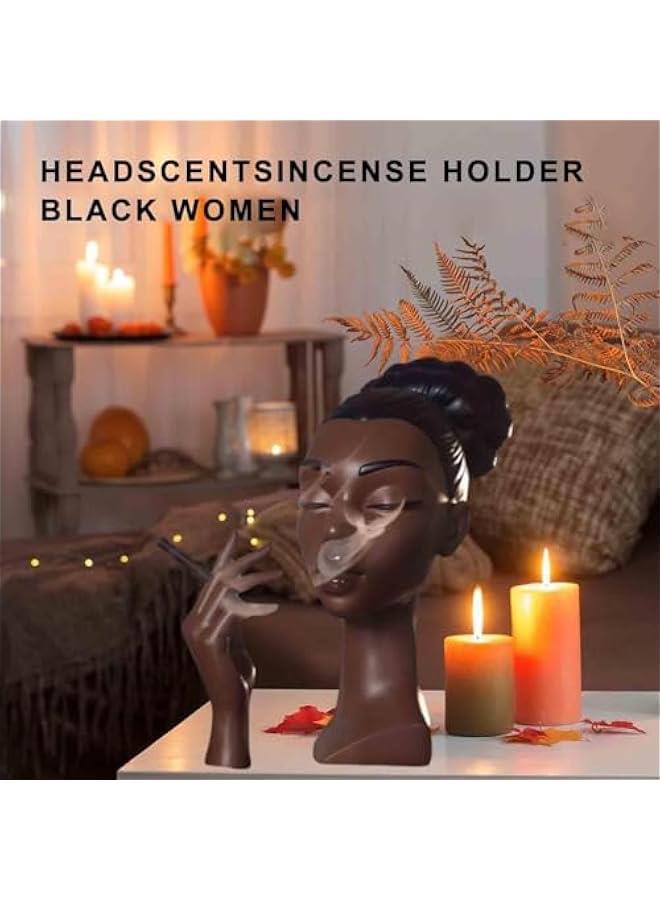 Incense Burner Head Black Women,Headscents Incense Holder Black Women,Headscents Black Women-Headscents Incense Holder Black Women Head,Premium Incense Burner for Home & Kitchen DéCor (A) - Image 2