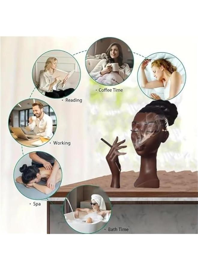 Incense Burner Head Black Women,Headscents Incense Holder Black Women,Headscents Black Women-Headscents Incense Holder Black Women Head,Premium Incense Burner for Home & Kitchen DéCor (A) - Image 4