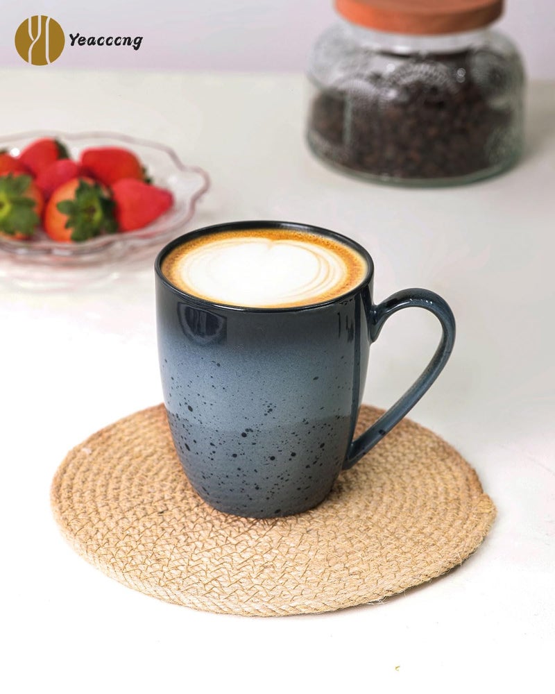 Yeacccng Modern Minimalist Coffee Mugs Set of 6, Cappuccino Cups Set, 16 Oz Unique Kiln-Changing Glaze Ceramic Latte Mugs for Coffee, Tea, Milk, Cocoa, Latte, Cappuccino, Dishwasher & Microwave Safe - Image 4