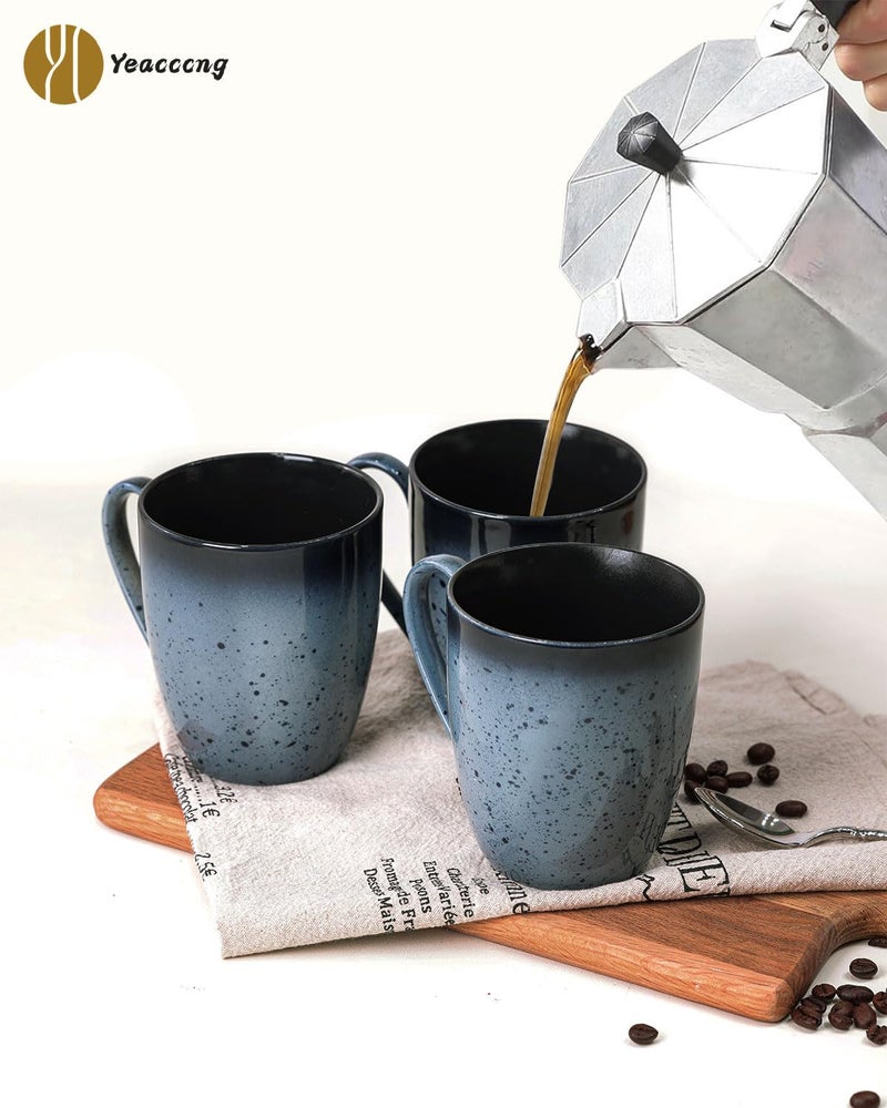 Yeacccng Modern Minimalist Coffee Mugs Set of 6, Cappuccino Cups Set, 16 Oz Unique Kiln-Changing Glaze Ceramic Latte Mugs for Coffee, Tea, Milk, Cocoa, Latte, Cappuccino, Dishwasher & Microwave Safe - Image 3