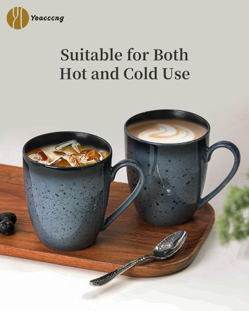 Yeacccng Modern Minimalist Coffee Mugs Set of 6, Cappuccino Cups Set, 16 Oz Unique Kiln-Changing Glaze Ceramic Latte Mugs for Coffee, Tea, Milk, Cocoa, Latte, Cappuccino, Dishwasher & Microwave Safe - Image 2