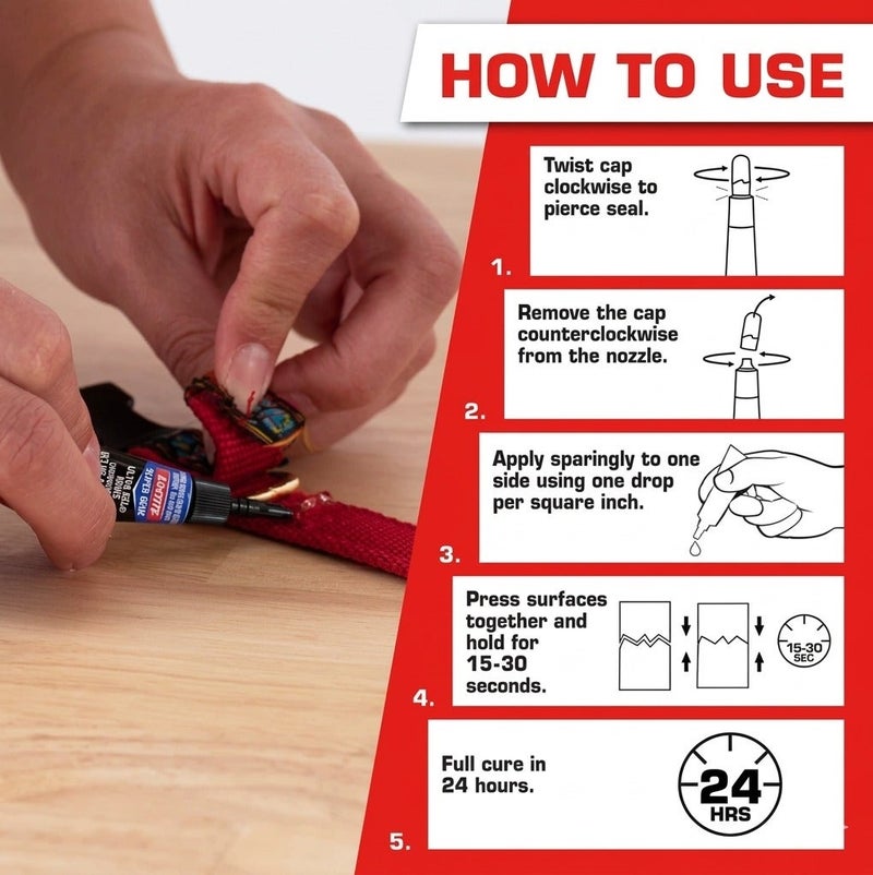 لوكتيت لاصق لوكتايت سوبر جلو جل ميني 3 قطع 1 جم لكل أنبوب، غراء قوي سريع الالتصاق للمعادن والبلاستيك والخشب والسيراميك والمطاط والجلد بتركيبة جل بدون تنقيط - Image 5