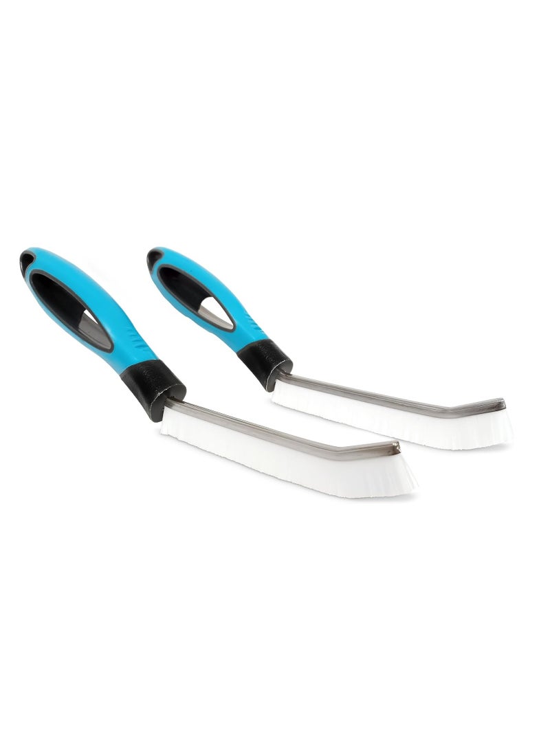 Zikra 2 Pcs Gap Cleaning Brush Perfect Angle Grout and Utility Cleaning Brush for Showers Kitchens Hand-held Groove Gap Cleaning Tools Door Window Track Kitchen Cleaning Brushes - Image 1