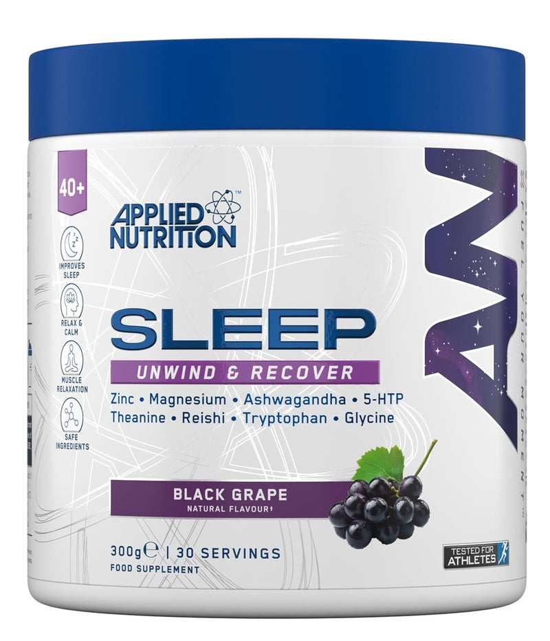 Applied Nutrition Sleep Unwind & Recover Powder Black Grape 300g | 30 Servings | Zinc, Magnesium, Ashwagandha, Glycine & L-Theanine | Sleep & Recovery Supplement | Made in United Kingdom - Image 1