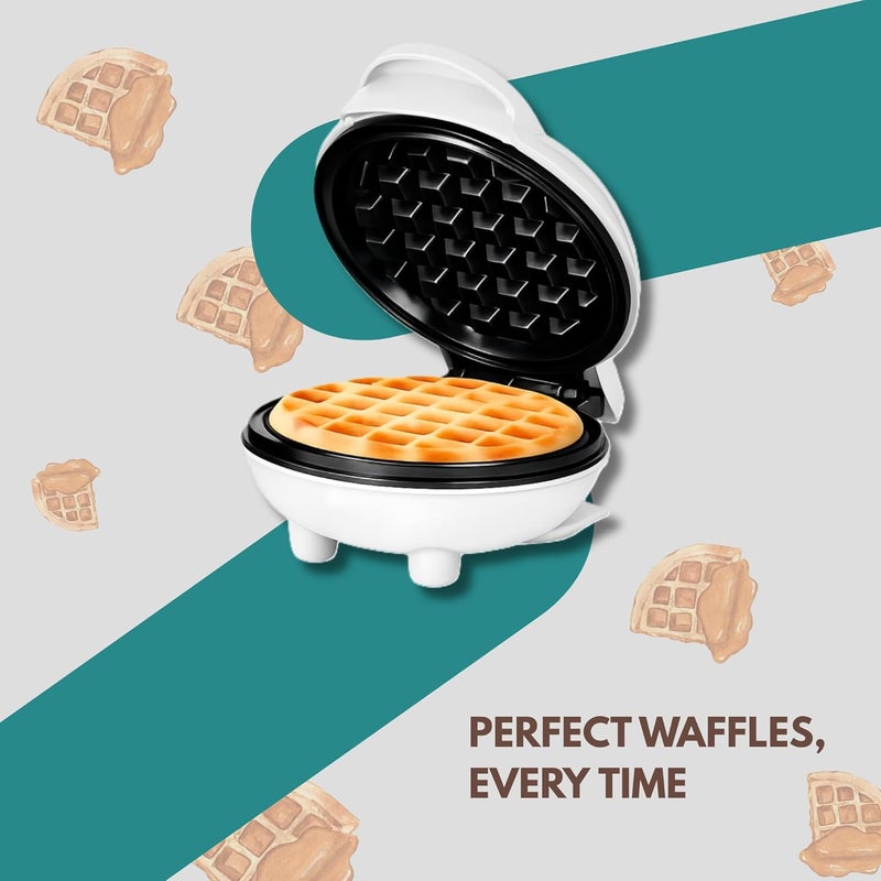 Biki Mini Waffle Maker, 350W, Non-Stick Cooking Surface, 12x12cm Cooking Area, Indicator Light, Non-Slip Bottom, UK 3 Pin Plug - Image 5