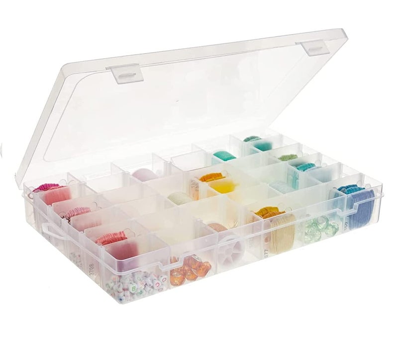 LEAWALL 36 Grid Cells Multipurpose Clear jewellery organisers box Transparent Plastic Storage organizer storage box with Removable Dividers Jewelry Box Organizer Storage Box - Image 5