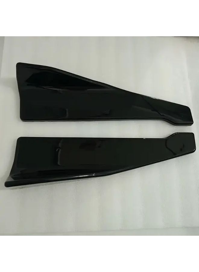 Black Front Rear Spoiler Diffuser Set 2pcs ABS Anti Scratch Vehicle Exterior Upgrade - Image 1