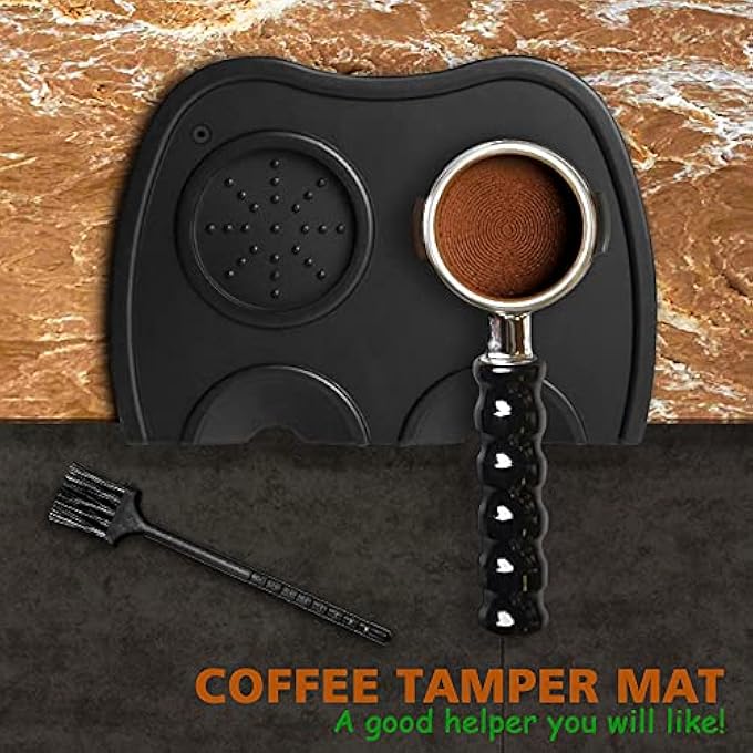 سيارم حصيرة الدك المصنوعة من السيليكون لدس القهوة مقاس 21 × 15 سم مقاومة للماء وامتصاص الصدمات مناسبة لحماية سطح العمل لآلة مسحوق الإسبريسو - Image 2