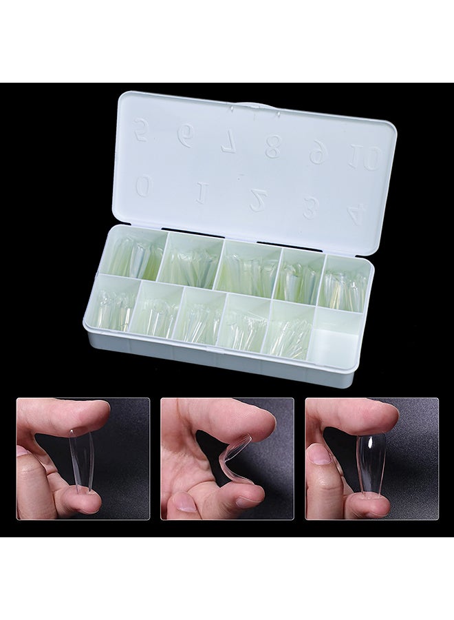 brunson False Nail Tips Soft Gel Extension Clear Long Coffin 550 Pieces BTLCF500 - Image 5