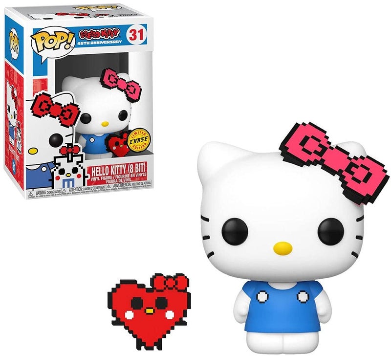 Funko Pop Sanrio Hello Kitty Anniversary Chase with 8Bit Pink Bow and Heart Buddy