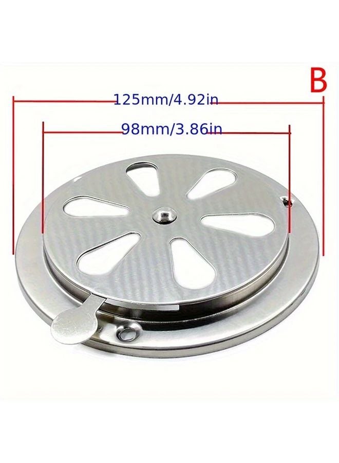 Model B Adjustable Air Vent Grille 95 125mm Stainless Steel Floral Cover For BBQ Oven Stove - Image 1