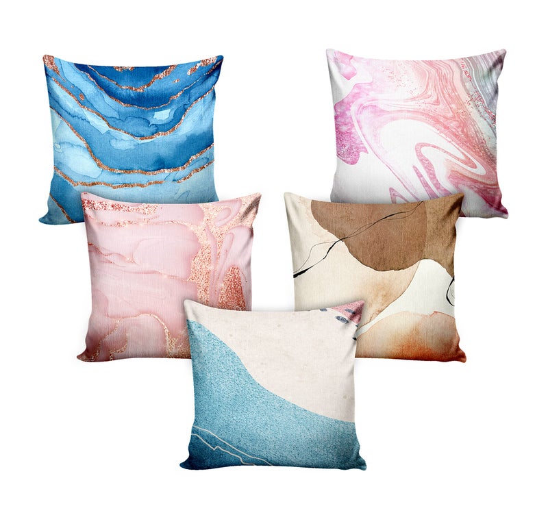 Ultimate Trends Polyester Digital Modern Printed Cushion Cover 16x16 Set of 5, Multi Color (UTCC-1202_ 16) - Image 2