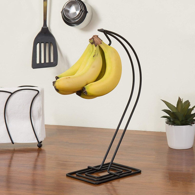 INDIAN DECOR INDIAN DECOR 51002 Tabletop Metal Freestanding Banana Hanger Stand Black  - Image 3