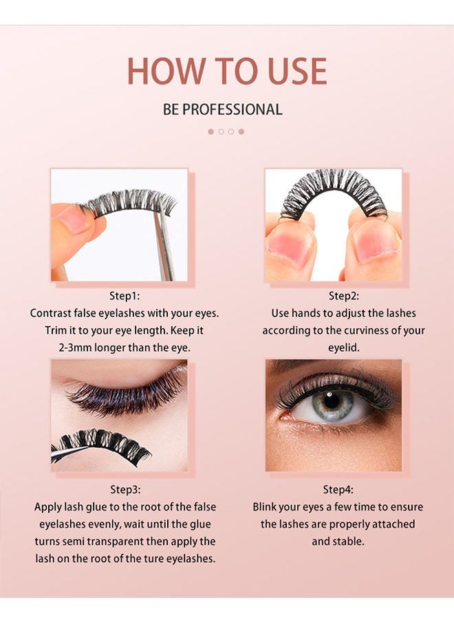 Ocean - Strip False Lashes 10 Pairs, Faux Mink Lashes, Fluffy Natural Look Eyelashes, Curl Lashes Extension Strip Eyelashes Pack, Enlarge Your Eyes Eyelashes - Image 1