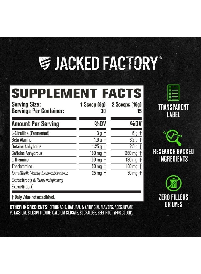 Jacked Factory NITROSURGE Pre Workout Supplement - Endless Energy, Instant Strength Gains, Clear Focus and Intense Pumps - NO Booster & Powerful Preworkout Energy Powder - 30 Servings, Watermelon - Image 5