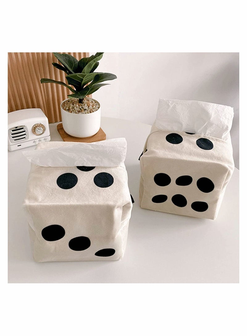 SYOSI Dice Tissue Box Cover Square Cloth Fabric Storage Bagwashable Fabric Comfortable and Durable for Bathroom Office Car Tissue Holder Vanity Can be Used As an Dice Toy Party Game - Image 2