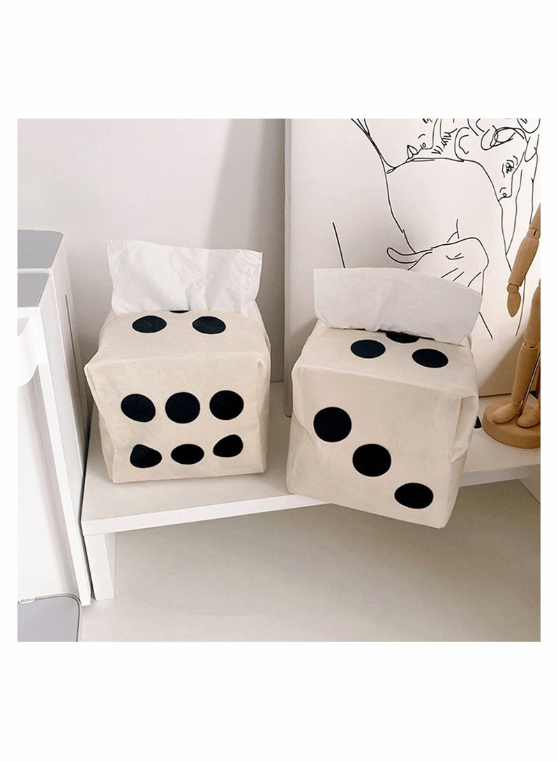 SYOSI Dice Tissue Box Cover Square Cloth Fabric Storage Bagwashable Fabric Comfortable and Durable for Bathroom Office Car Tissue Holder Vanity Can be Used As an Dice Toy Party Game - Image 4