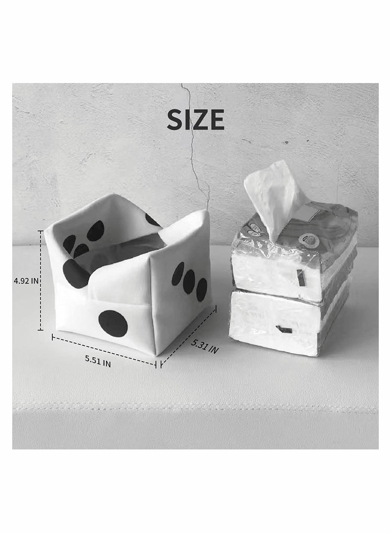 SYOSI Dice Tissue Box Cover Square Cloth Fabric Storage Bagwashable Fabric Comfortable and Durable for Bathroom Office Car Tissue Holder Vanity Can be Used As an Dice Toy Party Game - Image 5