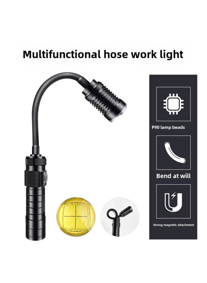 Loquat XHP90 Telescopic Zoom LED Hose Barbecue Light Outdoor Emergency Lighting Car Repair Work Light-Color:Single Lamp + Type-C Data Line 【without Battery】 【20*14*8 Aircraft Boxed】】 - Image 1