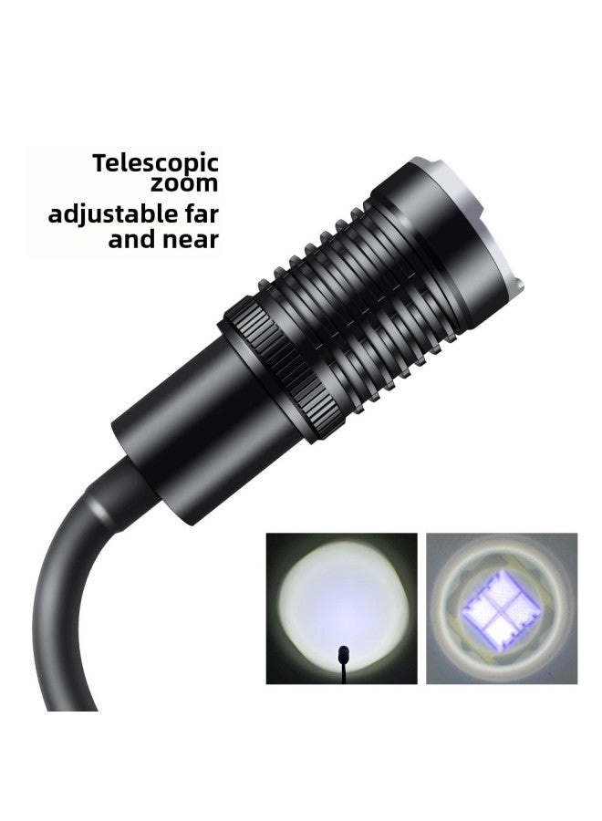 Loquat XHP90 Telescopic Zoom LED Hose Barbecue Light Outdoor Emergency Lighting Car Repair Work Light-Color:Single Lamp + Type-C Data Line 【without Battery】 【20*14*8 Aircraft Boxed】】 - Image 3