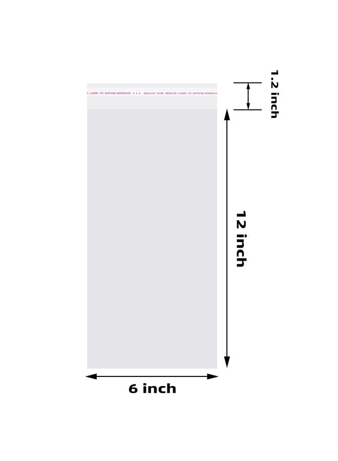 موريباك أكياس سيلوفان ذاتية الغلق من مورباك، ذاتية اللصق، 6 × 12 بوصة، أكياس سيلوفان شفافة قابلة لإعادة الإغلاق، 200 قطعة - Image 2