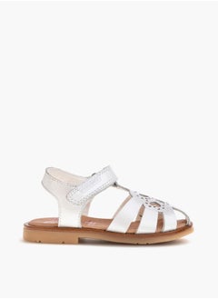 Pablosky Girls' Embellished Cutout Detail Sandals with Hook and Loop Closure  - Image 2