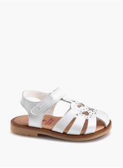 Pablosky Girls' Embellished Cutout Detail Sandals with Hook and Loop Closure  - Image 1