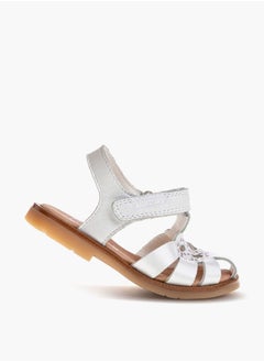 Pablosky Girls' Embellished Cutout Detail Sandals with Hook and Loop Closure  - Image 5