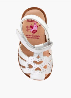 Pablosky Girls' Embellished Cutout Detail Sandals with Hook and Loop Closure  - Image 4